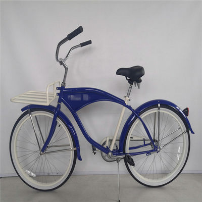 26 ιντσών λευκό τοίχωμα Custom Men's Beach Cruiser Bike με λογότυπο και πλαστικό πεντάλ 15KG