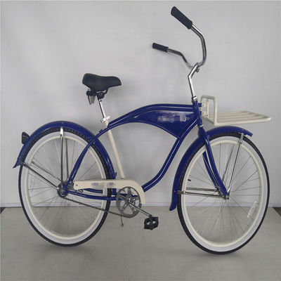 26 ιντσών λευκό τοίχωμα Custom Men's Beach Cruiser Bike με λογότυπο και πλαστικό πεντάλ 15KG