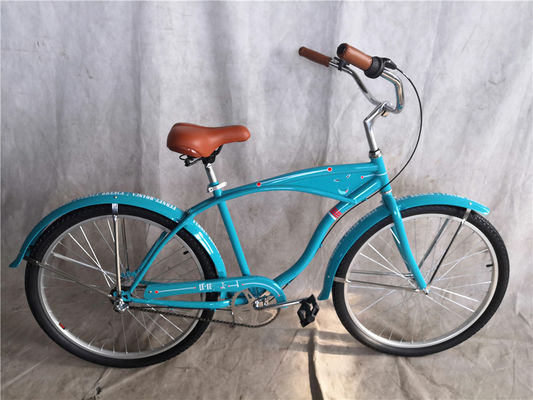 26 ιντσών λευκό τοίχωμα Custom Men's Beach Cruiser Bike με λογότυπο και πλαστικό πεντάλ 15KG