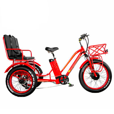 Προσωπικό κινητήρα 750W 21AH Lithium Electric Tricycle για 2 άτομα 24 &quot;Χιονόστιχα 40KM/H