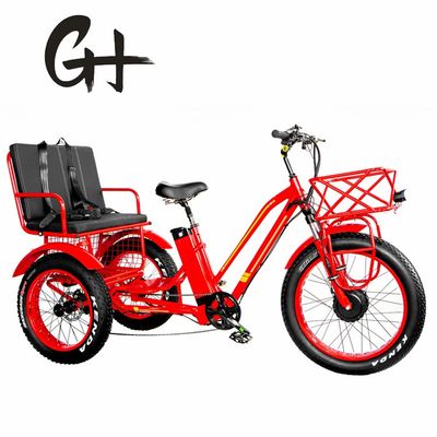 Προσωπικό κινητήρα 750W 21AH Lithium Electric Tricycle για 2 άτομα 24 &quot;Χιονόστιχα 40KM/H