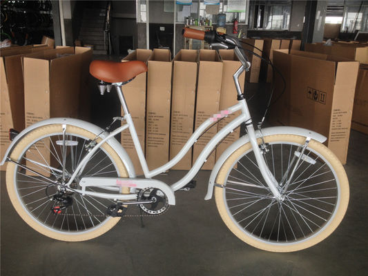 Βήμα διαμέσου του σχεδιασμού 26 ιντσών Beach Cruiser Bike με Coaster Foot Brake και λευκό χρώμα