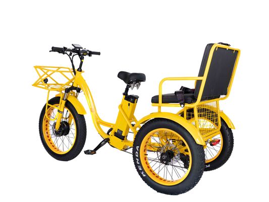 Ηλεκτρικό Ρίκσα 750W Μπροστά BaFang κινητήρα 21AH μπαταρία λιθίου 60KM ΗΠΑ Ενήλικες 24 &quot; χιονισμένο χιόνι μεγάλο ελαστικό Μεγάλο κάθισμα επιβατών