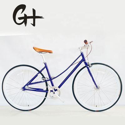 700C Lady Women Gril CE ΗΠΑ Προσαρμοσμένο μονό ταχύτητα βήμα μέσα από σταθερό Gear City Bike