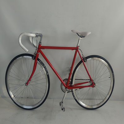 58cm Fixie ποδήλατα με κόκκινο χρώμα Thickslick 700c Τεχνη και ατσάλινο πιρούνι 4130 Chrome Frame