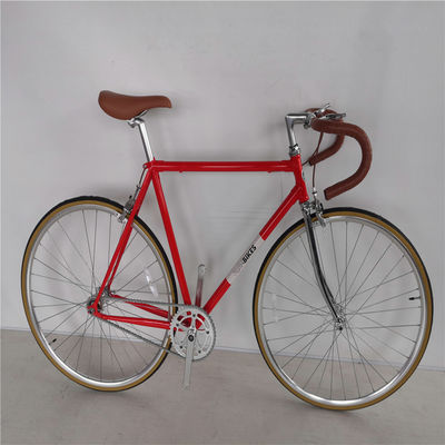 58cm Fixie ποδήλατα με κόκκινο χρώμα Thickslick 700c Τεχνη και ατσάλινο πιρούνι 4130 Chrome Frame