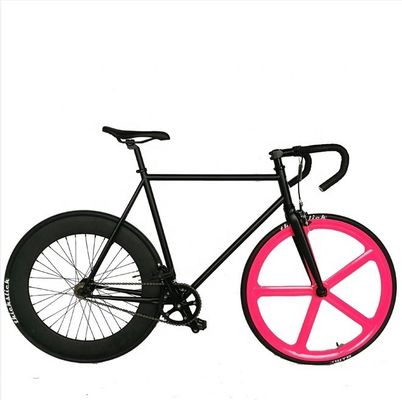 58cm Fixie ποδήλατα με κόκκινο χρώμα Thickslick 700c Τεχνη και ατσάλινο πιρούνι 4130 Chrome Frame