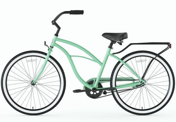 Mint Green Ladies Low Step Sports Υβριδικό ποδήλατο Γυναίκες Single Speed Comfort Beach Cruiser Bike 26 ίντσες