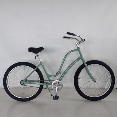 Mint Green Ladies Low Step Sports Υβριδικό ποδήλατο Γυναίκες Single Speed Comfort Beach Cruiser Bike 26 ίντσες