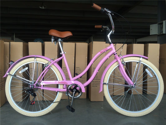 26 ιντσών γυναικεία βήμα μέσα από 7 ταχύτητα Beach Cruiser ποδήλατο με μεγάλο και άνετο κάθισμα