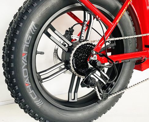 20 ίντσες παχύ ελαστικό Ebike πιο ισχυρό κόκκινο χρώμα αναδιπλούμενο ηλεκτρικό ποδήλατο με κράμα στέλεχος