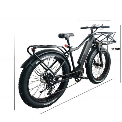 26&quot; 4.0 Big Snow Fat Tire Ηλεκτρικό ποδήλατο με δίσκο φρένο και 1000W 48V 17AH πίσω BaFang κινητήρα