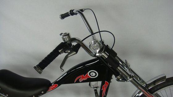 Chopper Bike Black Low Rider Fashion Bike με τεχνολογία F Disc Brake R V-Brake