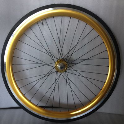 43mm Ανωδικοποιημένο Μπλε Flip Flop Fixed Gear Road Bike Wheel Set με πολύχρωμες ακτίνες