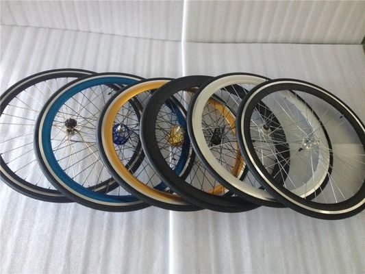 43mm Ανωδικοποιημένο Μπλε Flip Flop Fixed Gear Road Bike Wheel Set με πολύχρωμες ακτίνες