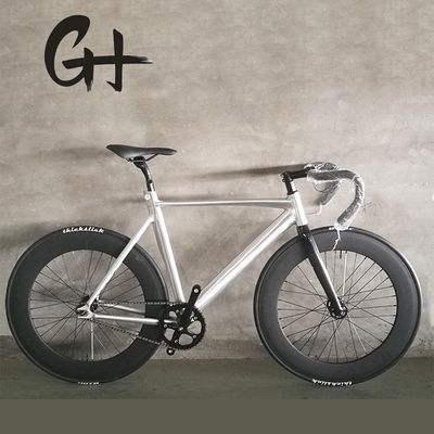 700C CE OEM 7005 Αλουμινίου Σύνθετο Gear Μία ταχύτητα Ενήλικας 80MM Rim Carbon Fork Track Bike