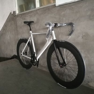 700C CE OEM 7005 Αλουμινίου Σύνθετο Gear Μία ταχύτητα Ενήλικας 80MM Rim Carbon Fork Track Bike