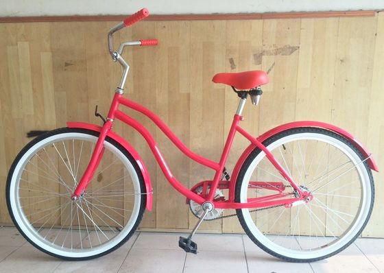 26 ιντσών γυναικεία ποδήλατο Step Thru Beach Cruiser με μονοκίνητα γρανάζια και αλουμινένιες ρόδες