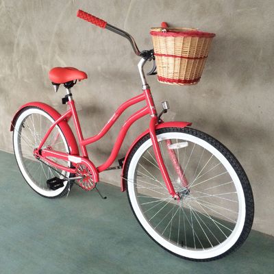26 ιντσών γυναικεία ποδήλατο Step Thru Beach Cruiser με μονοκίνητα γρανάζια και αλουμινένιες ρόδες