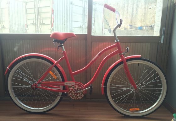 26 ιντσών γυναικεία ποδήλατο Step Thru Beach Cruiser με μονοκίνητα γρανάζια και αλουμινένιες ρόδες