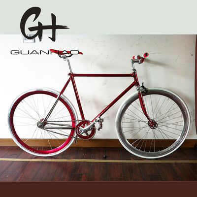 700C Τραβηγμένο 4310 CR-MO Steel Frame Fork Βίντεζ μονό ταχύτητα σταθερό κιβώτιο οδικού ποδηλάτου
