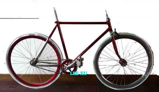 700C Τραβηγμένο 4310 CR-MO Steel Frame Fork Βίντεζ μονό ταχύτητα σταθερό κιβώτιο οδικού ποδηλάτου