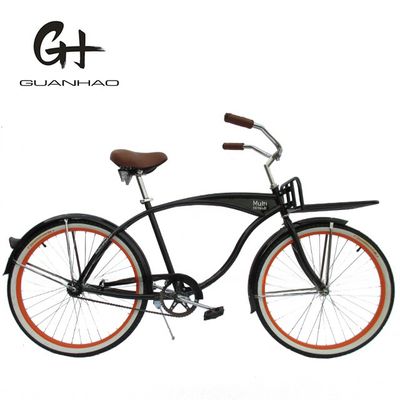 Μοναδική ταχύτητα ενήλικας Coaster φρένο Beach Cruiser ποδήλατο με μπροστινό φορτηγό και 26 &quot; λευκό τοίχωμα ελαστικό