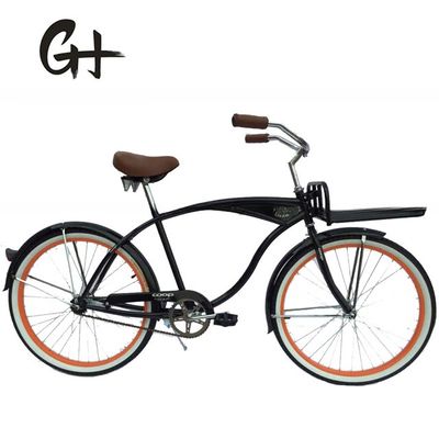 Μοναδική ταχύτητα ενήλικας Coaster φρένο Beach Cruiser ποδήλατο με μπροστινό φορτηγό και 26 &quot; λευκό τοίχωμα ελαστικό