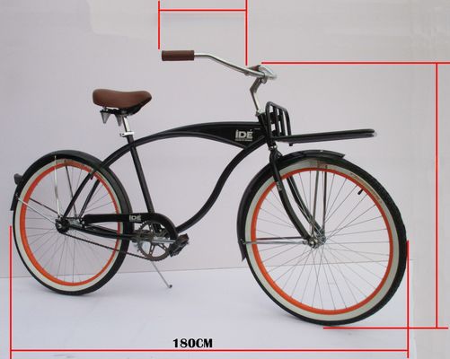 Μοναδική ταχύτητα ενήλικας Coaster φρένο Beach Cruiser ποδήλατο με μπροστινό φορτηγό και 26 &quot; λευκό τοίχωμα ελαστικό