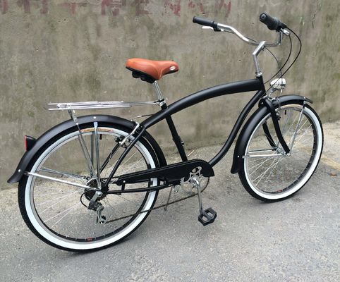 Σκληρό πλαίσιο 26 &quot;Μεγέθος τροχών Shimano 7 ταχύτητα Αμερικανική πίσω ράκα άνδρες Beach Cruiser ποδήλατο