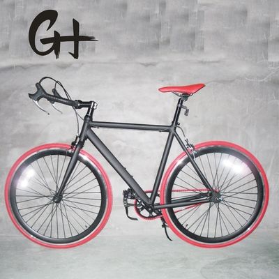 700C Full Matte Black OEM Aluminium Frame Single Speed Road Bike Ακαθάριστο βάρος 13KG