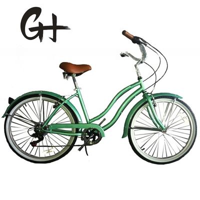 44Τ Κρανκσέτ 26*2,125&quot; Χρωματικό ελαστικό OEM ODM Shimano 7 ταχύτητες Lady Girl Beach Cruiser Bike