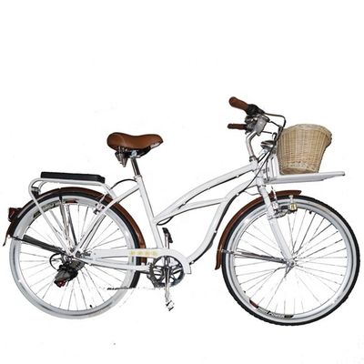 26&quot; Shimano 7 Speed Γυναίκες Lady ΗΠΑ 26*2.125 Κορίτσι Λευκό λάστιχο Beach Cruiser Speed Bike
