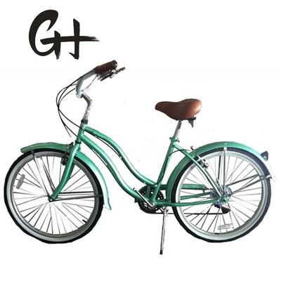 44Τ Κρανκσέτ 26*2,125&quot; Χρωματικό ελαστικό OEM ODM Shimano 7 ταχύτητες Lady Girl Beach Cruiser Bike