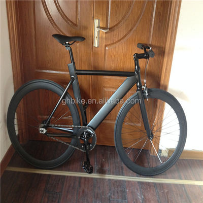 700c μαύρο αλουμινένιο πλαίσιο Fixie ποδήλατο με διπλό V φρένο σταθερή ταχύτητα Man Track ποδήλατο