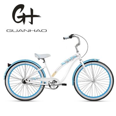 Όμορφη Γυναίκες Beach Cruiser ποδήλατο με εσωτερικό αυτοκόλλητο νερού 26 ιντσών 3 ταχύτητα OEM / ODM