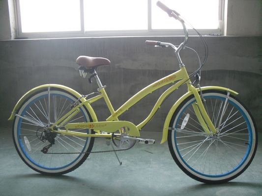 Όμορφη Γυναίκες Beach Cruiser ποδήλατο με εσωτερικό αυτοκόλλητο νερού 26 ιντσών 3 ταχύτητα OEM / ODM