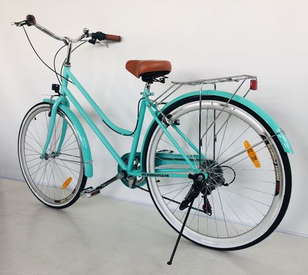 700C Hi-Ten Steel Frame USA OEM Γυναικεία ποδήλατο πόλης με 7 ταχύτητες και πέλματα από κράμα αλουμινίου