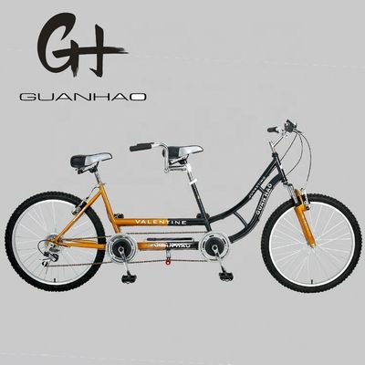 24 ιντσών Shimano 7 ταχύτητες OEM CE Ατσάλι Ταντέμ δύο άτομα Ποδήλατο με αναστολή πιρούνι