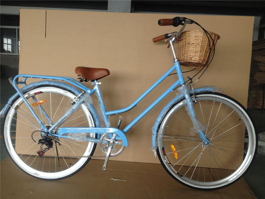 Βίντεζ Lady Bike με καλάθι κόκκινο χρώμα χαμηλό βήμα μέσω υβριδικού 5 ταχύτητας Comfort Cruiser
