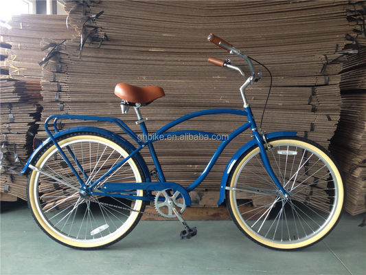 26 ιντσών ανδρών Beach Cruiser ποδήλατο με πίσω φορτηγό και μονό ταχύτητα σκληρό πλαίσιο χάλυβα