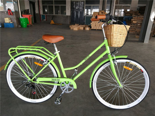 7 Gear Vintage γυναικείο υβριδικό ποδήλατο 26 &quot;Αλουμινίου κράμα πλαίσιο και χωρητικότητα φορτίου 160kg