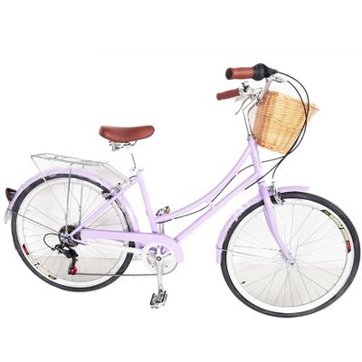 KMC αλυσίδα 26 ιντσών Ευρώπη OEM CE Shimano 7 ταχύτητες γυναίκες Lady City ποδήλατο 1,8m μήκος