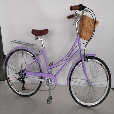 KMC αλυσίδα 26 ιντσών Ευρώπη OEM CE Shimano 7 ταχύτητες γυναίκες Lady City ποδήλατο 1,8m μήκος