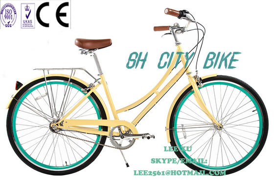 1.8m μήκος CE Ευρώπη OEM λογότυπο Hi-Ten Steel Frame Single Speed ποδήλατα πόλης για γυναίκες 26 ιντσών