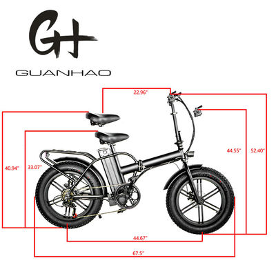 48V 13AH 750W ηλεκτρικό αναδιπλούμενο ποδήλατο με 20 "αναδιπλούμενο πλαίσιο και τετράγωνο από κράμα μαγνησίου