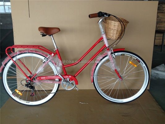 Μπλε χρώμα 7 ταχύτητες Vintage Lady City Cruiser Bike Γυναίκες Ρετρό ποδήλατα για την πόλη