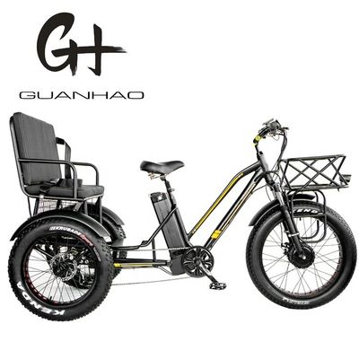 Κάτω σωλήνας 48V 750W 17AH μπαταρία λιθίου 45KM / H bafang Μπροστά κινητήρα Ηλεκτρικό επιβατικό τρίκυκλο