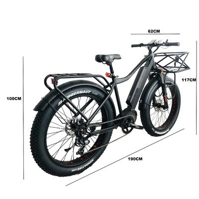 Χιόνι 26 &quot; 52V 1000W Ηλεκτρικό ποδήλατο βουνού με 7 ταχύτητες και 17AH μπαταρία λιθίου