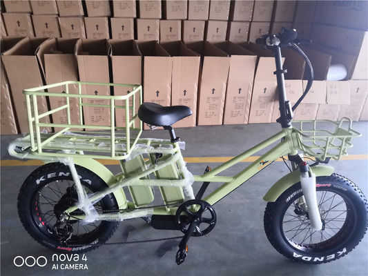 1000W 48V 34A Δυνατότητα αναδίπλωσης Φρέμα Ηλεκτρικό φορτηγό ποδήλατο με 20 ίντσες παχιά ελαστικά και πίσω φορτηγό